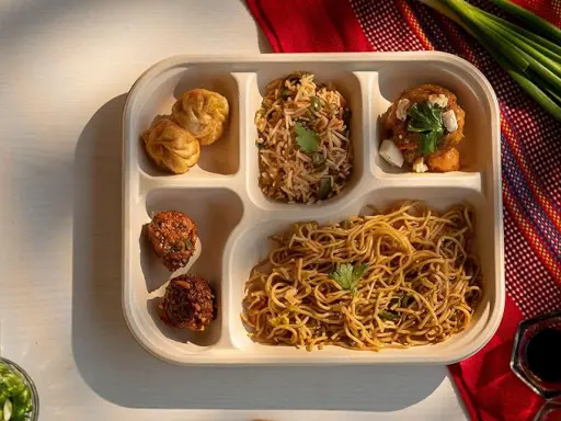 Organic Meal Trays- 5 Compartments Biodegradable Meal Plates