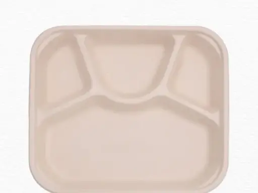 Compostable Dining Plates- 4 Compartments Organic Meal Trays
